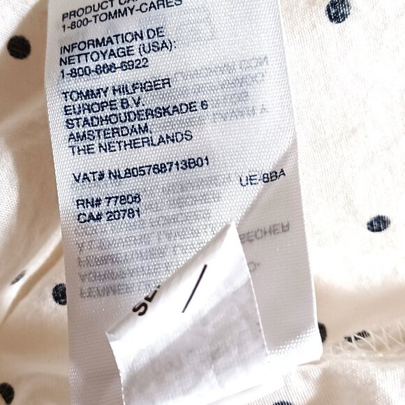 Tommy Hilfiger Black and White Polka Dot Button Down Shirt Large - Picture 5 of 5